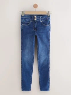 Jeans|Next - Skinny jeans met verlengings- en afslankeffect Middenblauwe denim wassing
