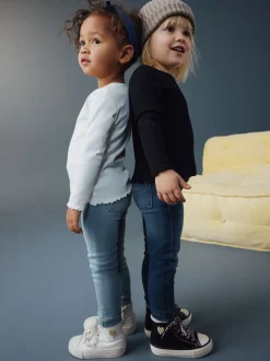 Jeans En Joggingbroeken|Jeans*Next - Jegging met elastische taille (3 mnd-7 jr) Middenblauw/lichtblauw denim