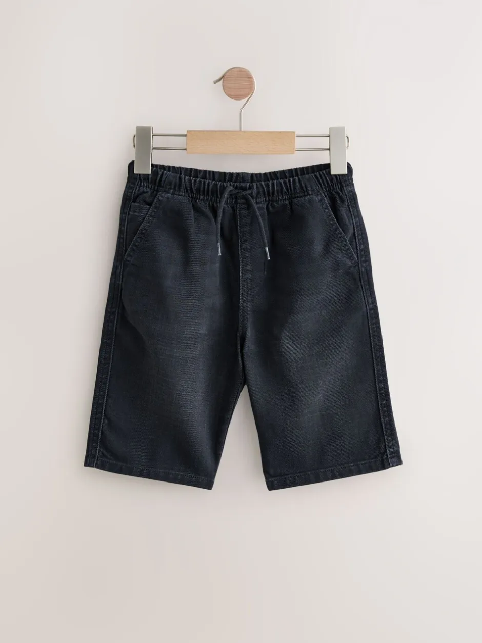 Shorts|Next - Bermuda denim shorts met elastische taille verpakking van 2 (3 - 16 jr) Middenblauw/zwart