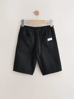 Shorts|Next - Bermuda denim shorts met elastische taille verpakking van 2 (3 - 16 jr) Middenblauw/zwart