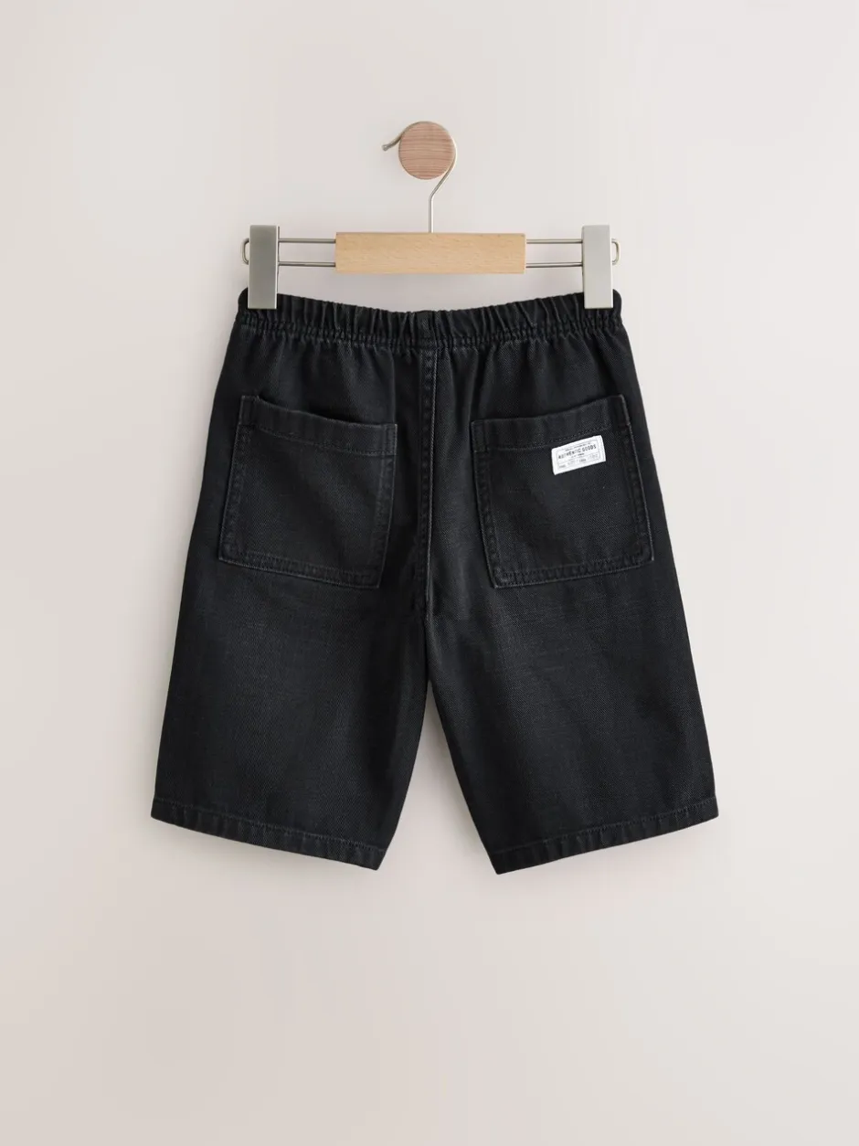 Shorts|Next - Bermuda denim shorts met elastische taille verpakking van 2 (3 - 16 jr) Middenblauw/zwart