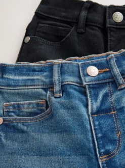 Jeans En Joggingbroeken|Jeans*Next Middenblauw/zwart denim - 2 Pack Regular Fit Comfort Stretch Jeans (3mths-7yrs)