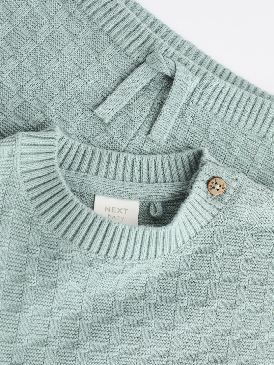 Sets En Combisets|Truien En Breisels*Next - Babyset met gebreide trui en legging van 100% katoen met textuur (0mnd -3jr) Mineraal