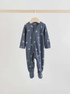 Multipacks|Babypakjes En Babypyjama's*Next - 100% katoenen babyslaapzakjes met tweewegrits verpakking van 5 (0mnd -2jr) Mineraalblauw