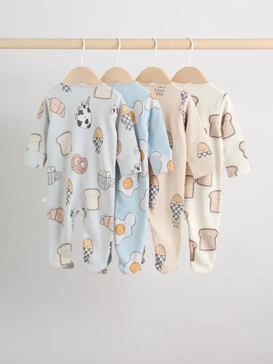 Multipacks|Babypakjes En Babypyjama's|Next Mineraalkleurig - 4 Pack Baby-pyjama's met tweewegrits (0mnd -2jr)