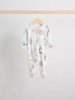 Multipacks|Babypakjes En Babypyjama's|Next Mineraalkleurig - 4 Pack Baby-pyjama's met tweewegrits (0mnd -2jr)