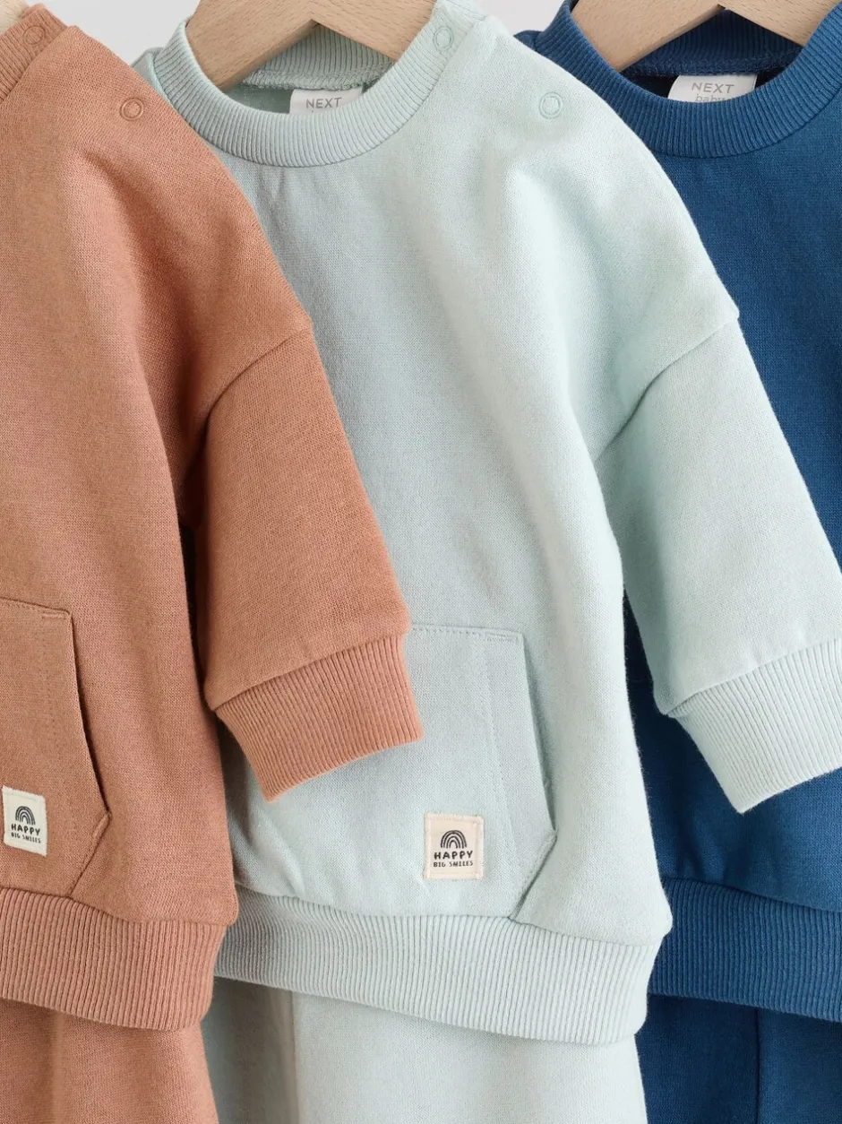 Sets En Combisets|Truien En Breisels*Next Mineraalkleurig - Baby Sweatshirt en Joggingbroeken Set 6 stuks (0mnd-3jaar)