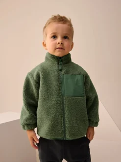 Truien En Breisels|Jassen, Jacks En Kinderwagenpakjes*Next Mineraalkleurig - Effen fleece met rits en trechterhals (3mnd-7jr)