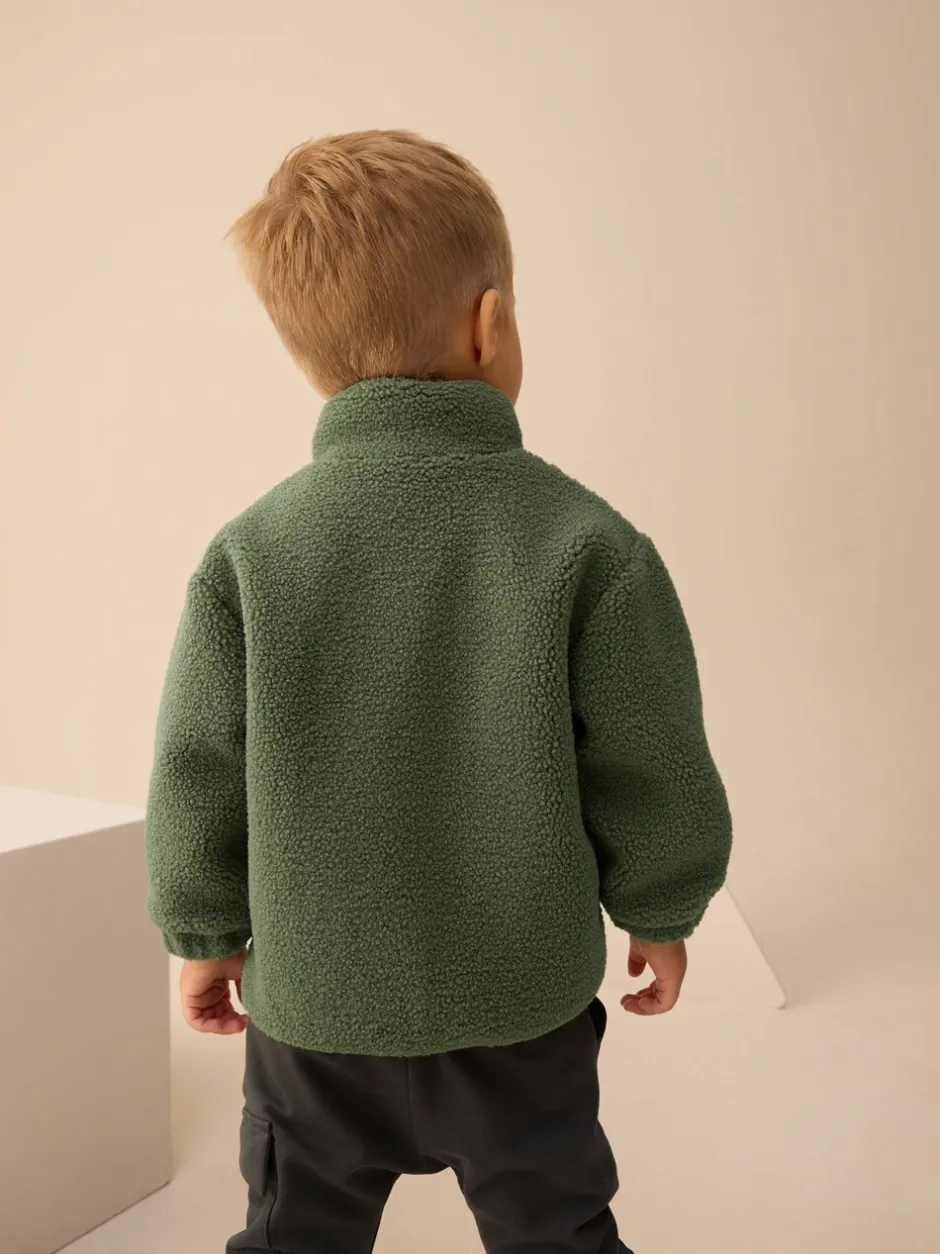 Truien En Breisels|Jassen, Jacks En Kinderwagenpakjes*Next Mineraalkleurig - Effen fleece met rits en trechterhals (3mnd-7jr)