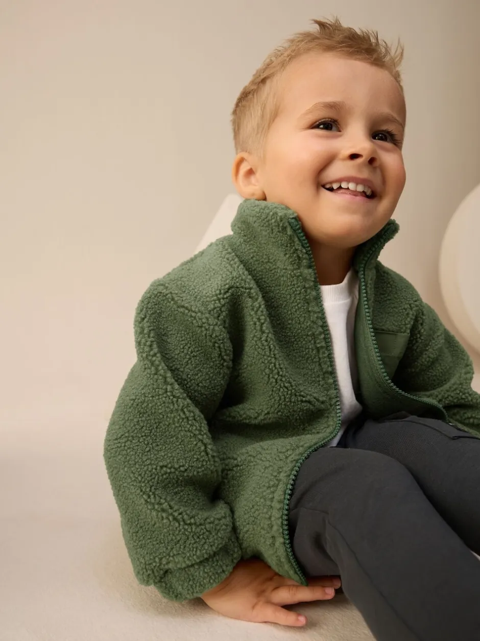Truien En Breisels|Jassen, Jacks En Kinderwagenpakjes*Next Mineraalkleurig - Effen fleece met rits en trechterhals (3mnd-7jr)