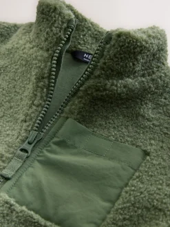 Truien En Breisels|Jassen, Jacks En Kinderwagenpakjes*Next Mineraalkleurig - Effen fleece met rits en trechterhals (3mnd-7jr)