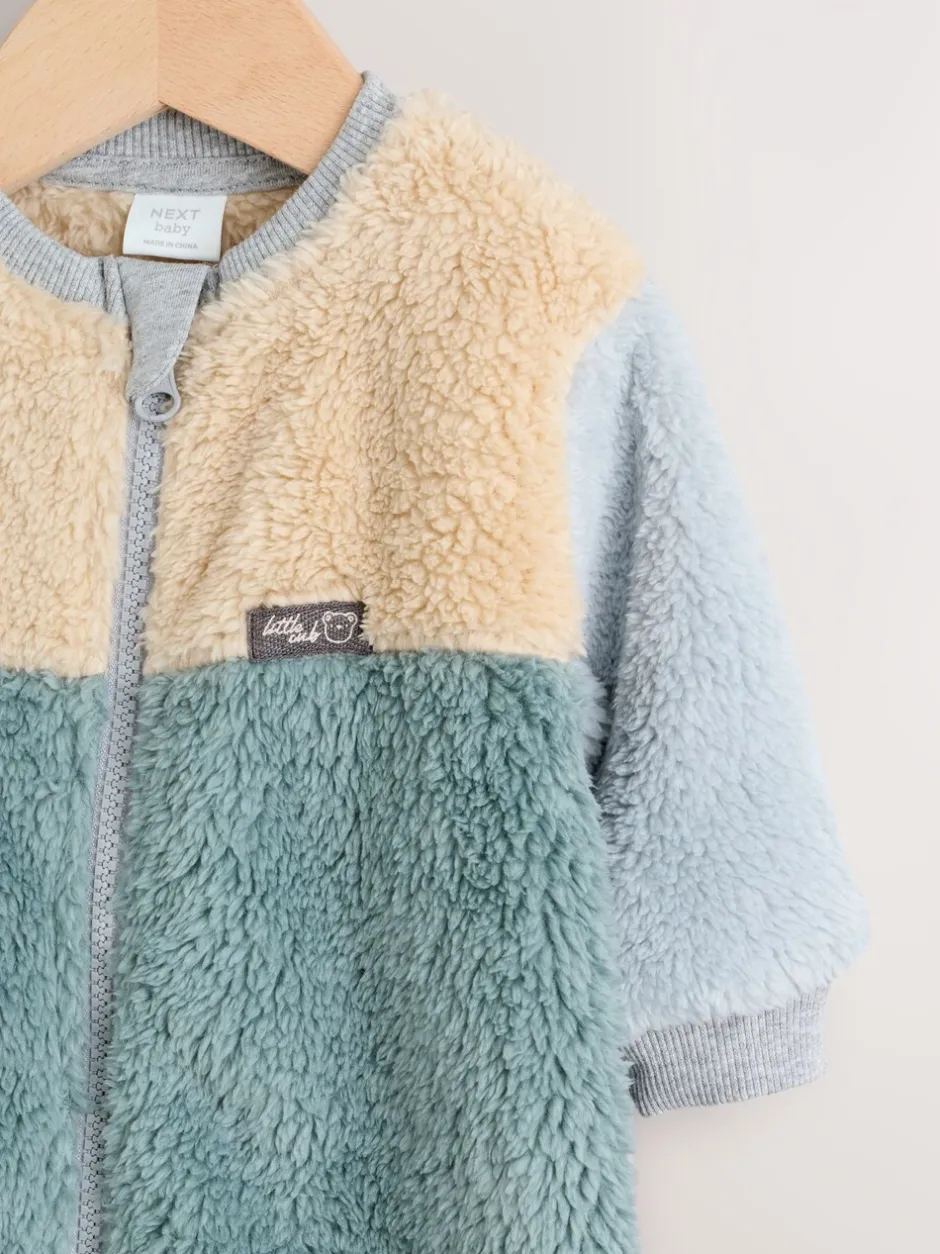 Babypakjes En Babypyjama's|Next Mineraalkleurig - Kleurgeblokkeerde fleece pyjama