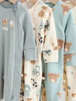 Babypakjes En Babypyjama's|Multipacks|Next Mineraalkleurig - Verpakking van 4 Hamish-babypyjama's (0-2jr)