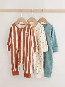 Multipacks|Babypakjes En Babypyjama's|Next Mineraalkleurig - Woodland baby-slaappakjes 3 set (0mnd-3jr)