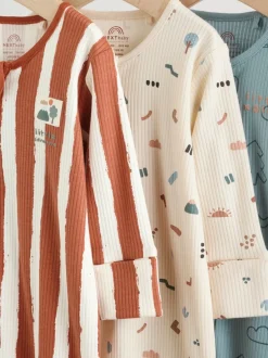 Multipacks|Babypakjes En Babypyjama's|Next Mineraalkleurig - Woodland baby-slaappakjes 3 set (0mnd-3jr)