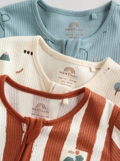 Multipacks|Babypakjes En Babypyjama's|Next Mineraalkleurig - Woodland baby-slaappakjes 3 set (0mnd-3jr)