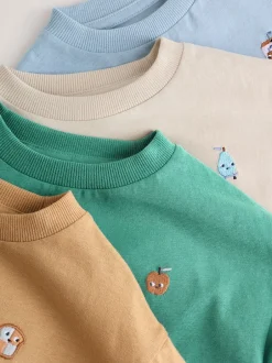 Tops|Multipacks*Next - Set van 4 T-shirts met grafische print en lange mouwen (3mnd-7jr) Mineralen Voedsel Personage Borduren