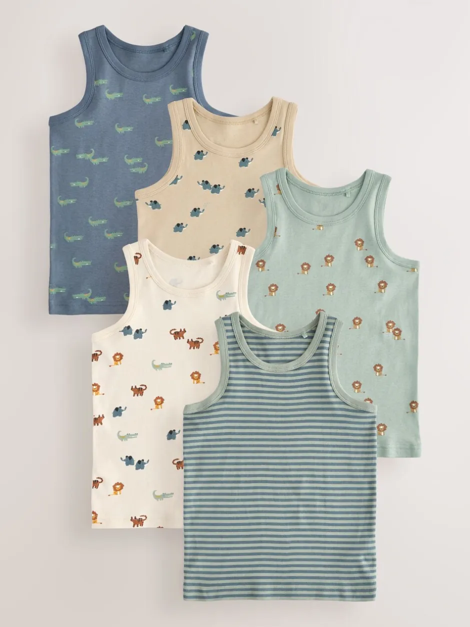 Tops|Multipacks|Next - 100% katoenen hemden set van 5 (1.5 - 8 jr) Mini-safariprint