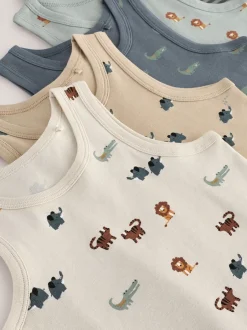 Tops|Multipacks|Next - 100% katoenen hemden set van 5 (1.5 - 8 jr) Mini-safariprint