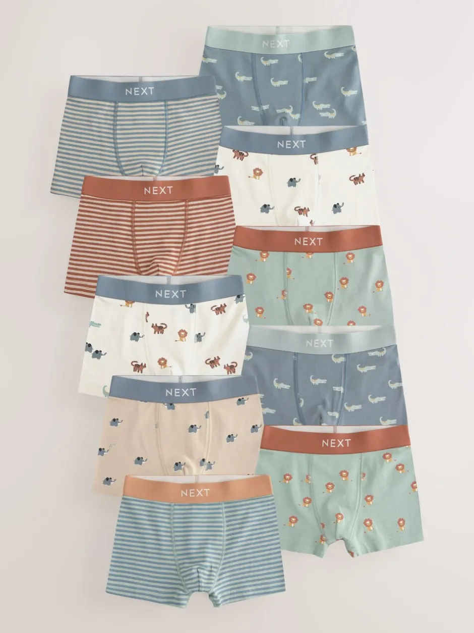 Multipacks|Ondergoed|Next Mini-safariprint - Verpakking van 10 trunks (1,5-16jr)
