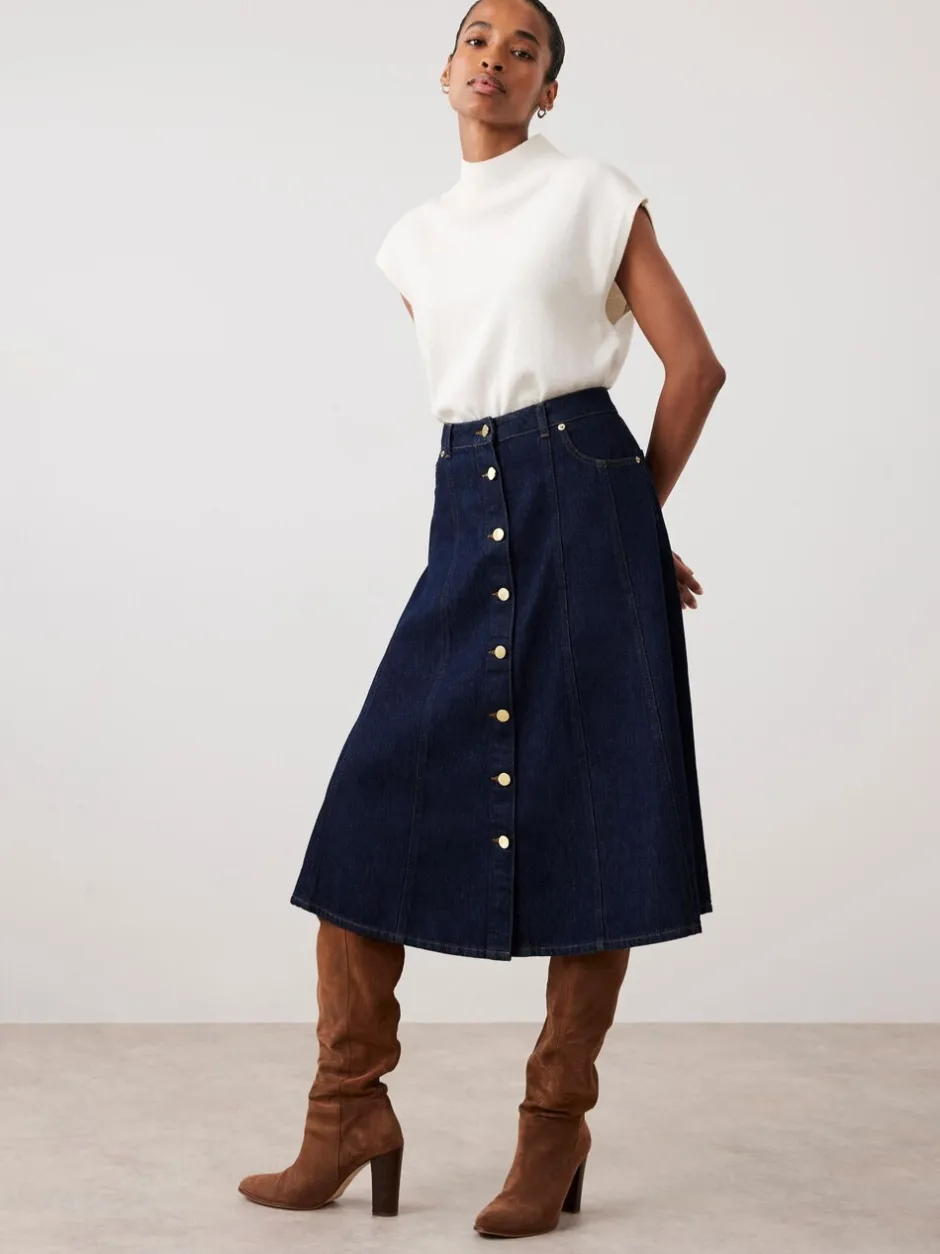 Rokken|Mint Velvet - Denim midirok