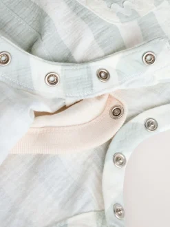 Tuinbroeken|Next Mintgroen gestreept - Babyset van rompertje met korte mouwen en bretelbroek (0mnd -2jr)