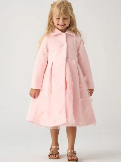 Gelegenheidskleding|Miss Pink Jacket and Tulle Appliqué Butterfly Dress Set