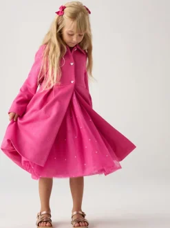 Gelegenheidskleding*Miss Pink Jacquard Bows Jacket and Sequin Dress Set