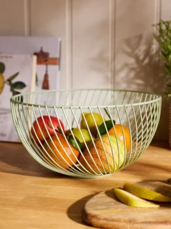 Keukenopslag*Next Moderna fruitschaal van draad Grijs-groen