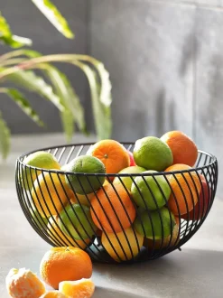 Keukenopslag|Next Moderna fruitschaal van draad Zwart
