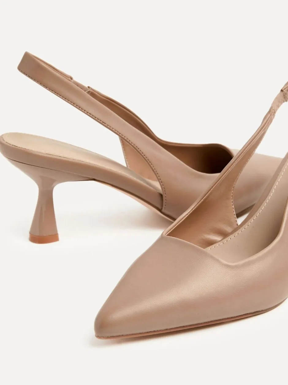 Schoenen Met Hakken|Linzi Mokka - Presley pumps met naaldhakken en spitse neus