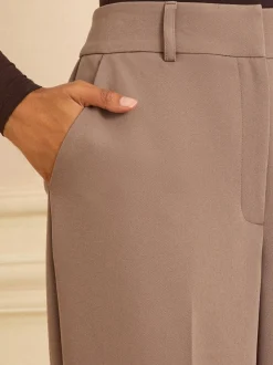 Kostuums En Werkkleding|Love & Roses Mokka - broek met wijde pijpen
