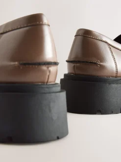 Lage Schoenen*Next - Forever Comfort Chunky Platform Tassel Loafers Mokkabruin