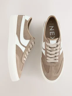 Sneakers*Next - Forever Comfort® Suede Side Stripe Skater Lace Up Trainers Mokkabruin
