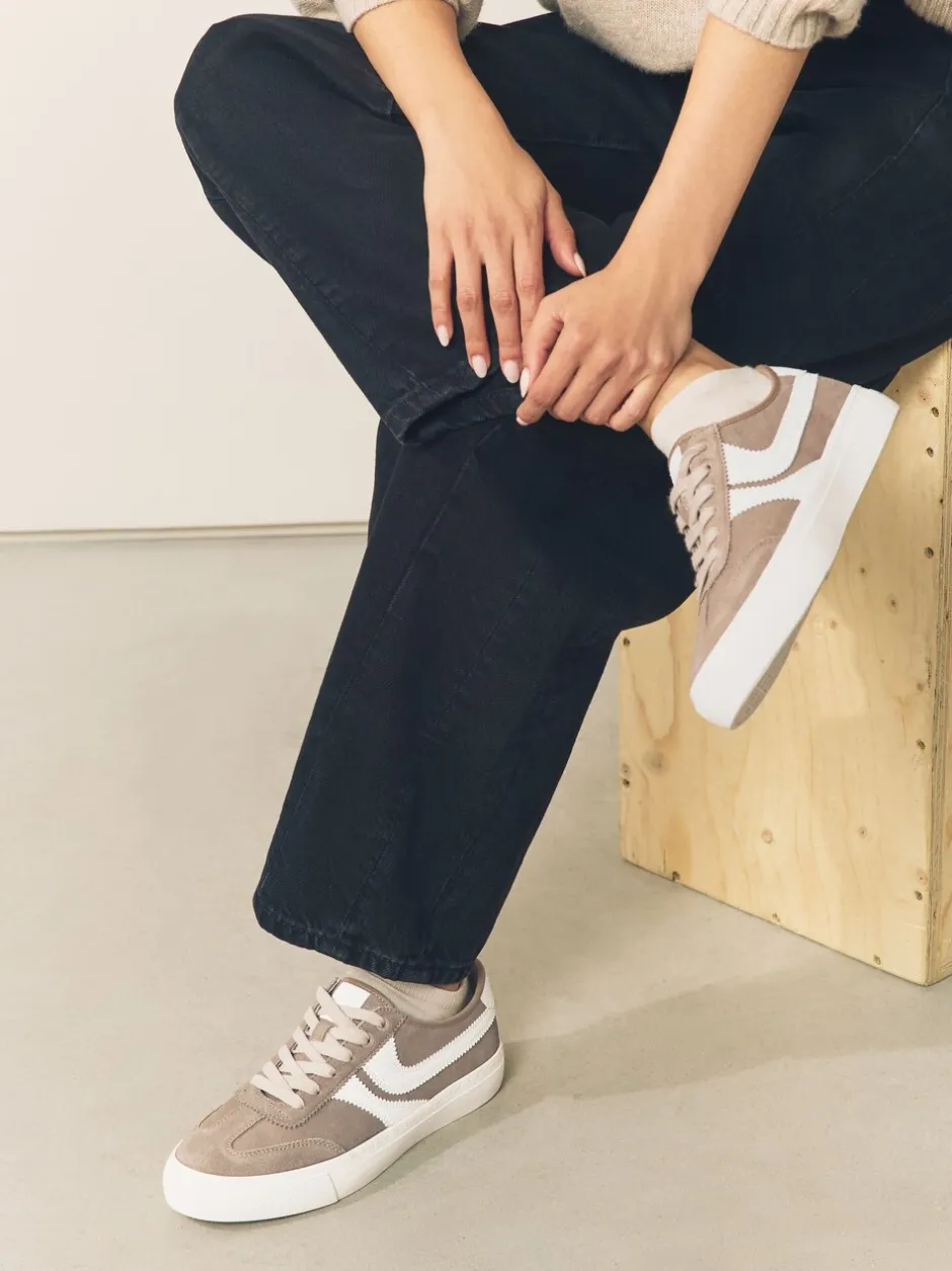 Sneakers*Next - Forever Comfort® Suede Side Stripe Skater Lace Up Trainers Mokkabruin