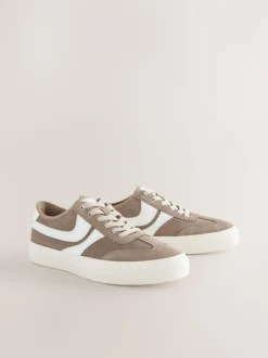 Sneakers*Next - Forever Comfort® Suede Side Stripe Skater Lace Up Trainers Mokkabruin