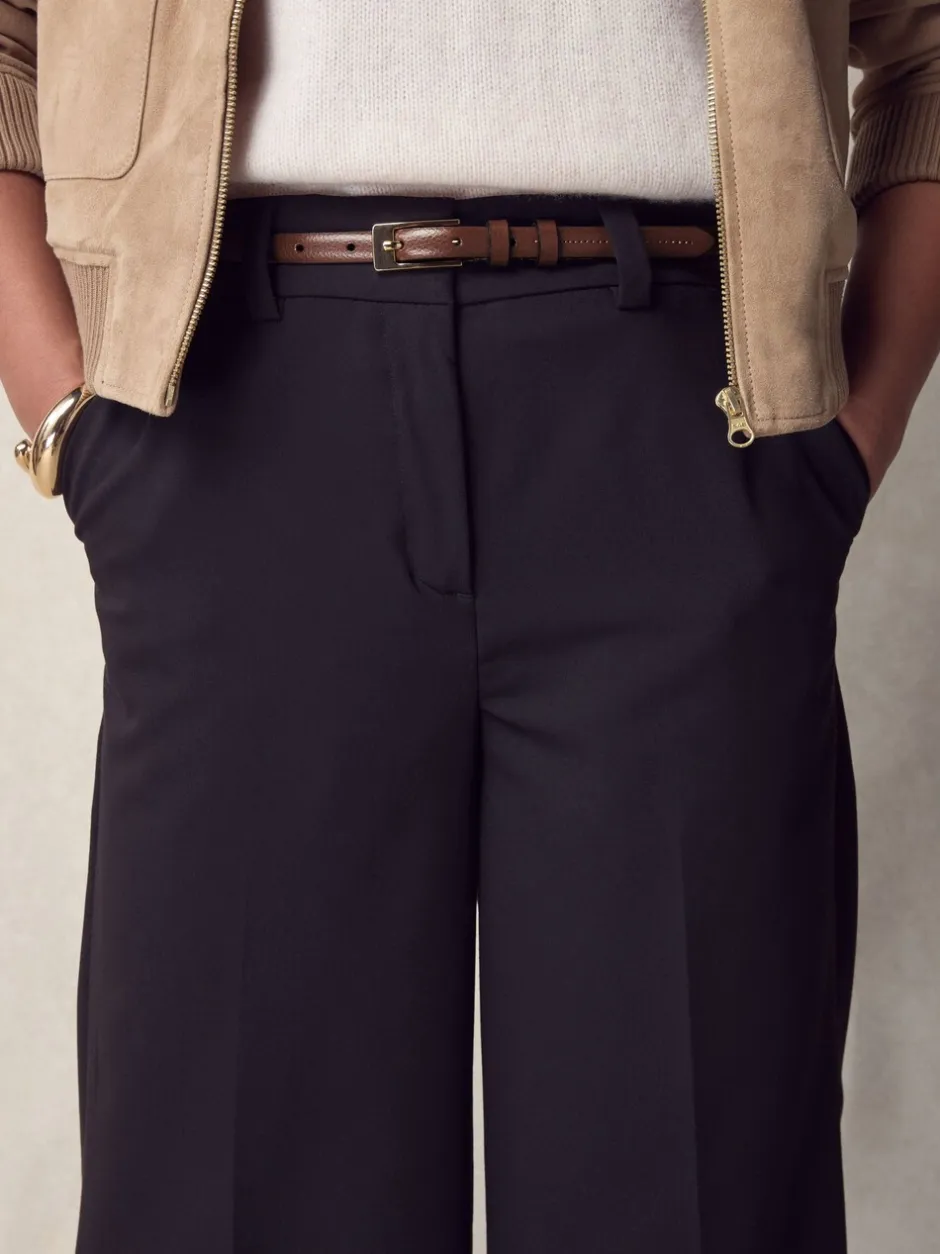 Ceintuurs*Next - N. Premium skinny Made In Italy leren riem Mokkabruin