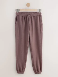 Pyjama's|Loungewear*Next Mokkabruin gestreept - Cosy Waffle Long Sleve Pyjamas 2 Pack
