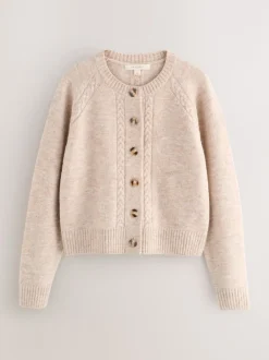 Gebreide Kleding*Laura Ashley - Cable Knit Cardigan Mole