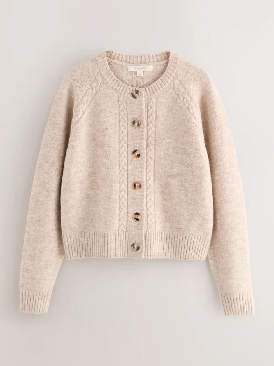 Gebreide Kleding*Laura Ashley - Cable Knit Cardigan Mole