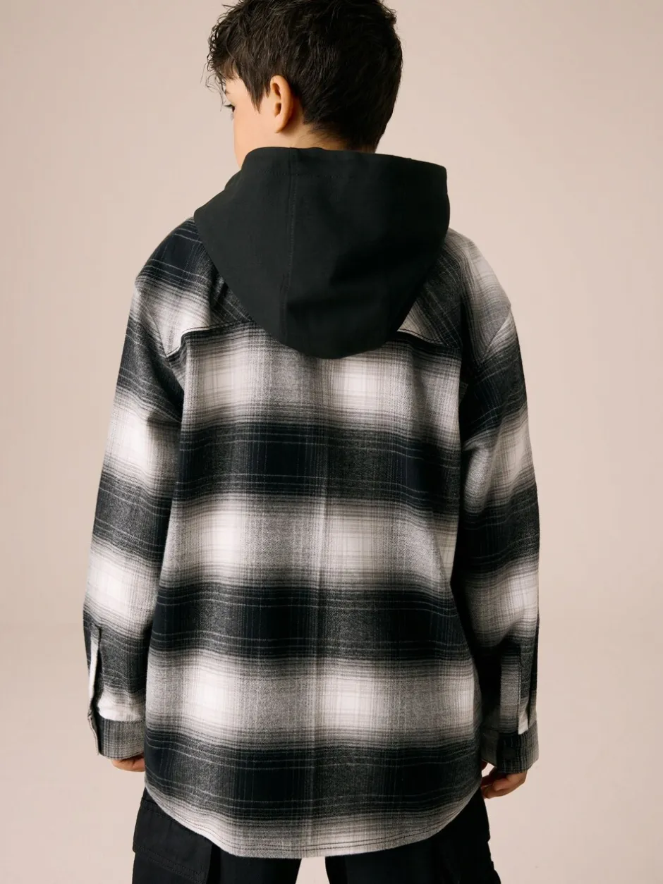 Shirts*Next - Geruit overhemd met capuchon en lange mouwen (3 - 16 jr) Mono Core