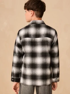 Shirts*Next - Overshirt met rits en ruitjes (3-16jr) Mono Core zwart-wit