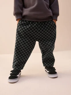 Jeans En Joggingbroeken|Joggingbroeken|Next Mono dambordmotief - Wide Leg Jersey Joggers (3mths-7yrs)