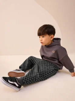Jeans En Joggingbroeken|Joggingbroeken|Next Mono dambordmotief - Wide Leg Jersey Joggers (3mths-7yrs)