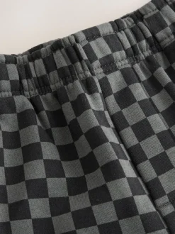 Jeans En Joggingbroeken|Joggingbroeken|Next Mono dambordmotief - Wide Leg Jersey Joggers (3mths-7yrs)