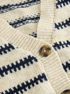 Gebreide Kleding*Next Mono Streep - V-Neck Stitch Cardigan (3-16yrs)