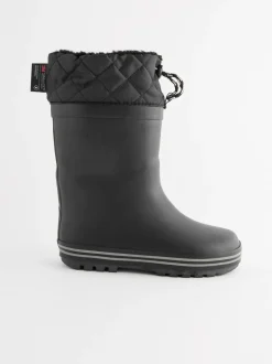 Laarzen|Boots*Next - Warme gevoerde regenlaarzen met rand Mono zwart