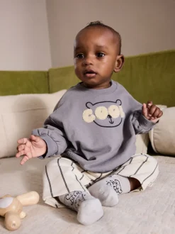 Truien En Breisels|Joggingbroeken|Next Monochroom - Baby sweatshirt en joggingbroek set (0mnd-2jr)