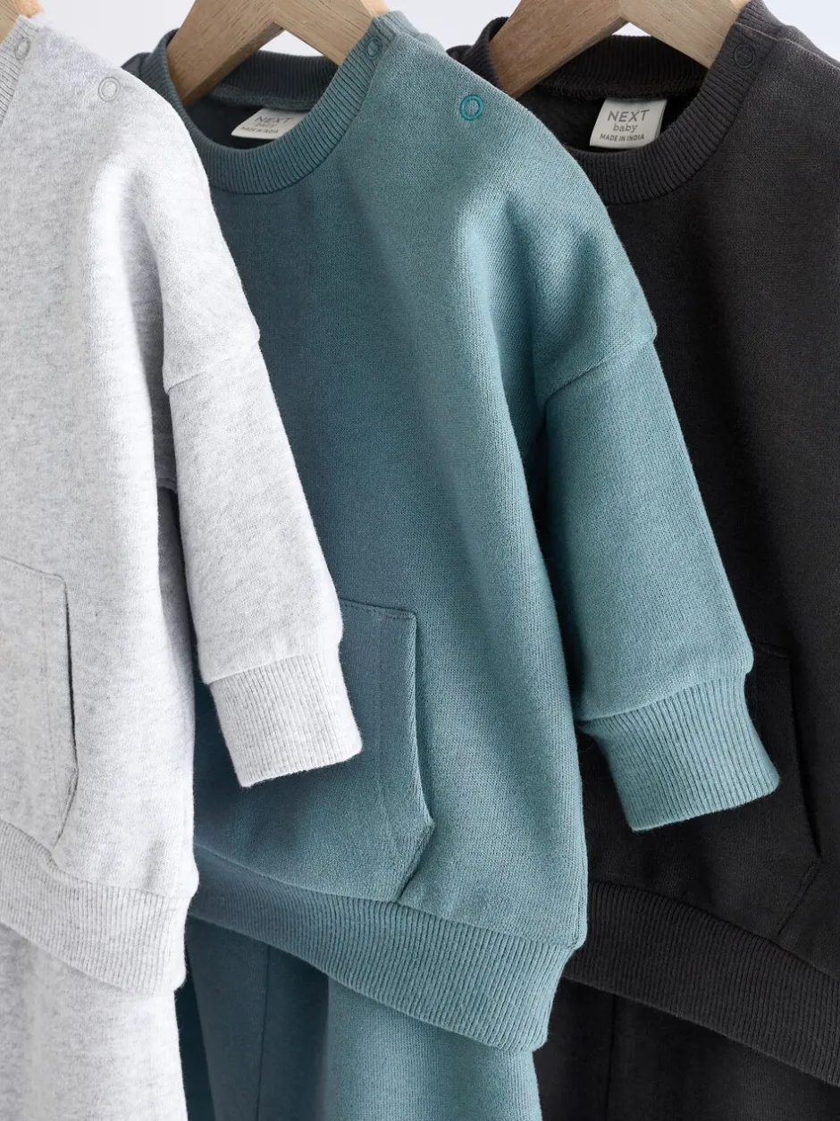 Sets En Combisets|Multipacks*Next Monochroom - Baby Sweatshirt en Joggingbroeken Set 6 stuks (0mnd-3jaar)