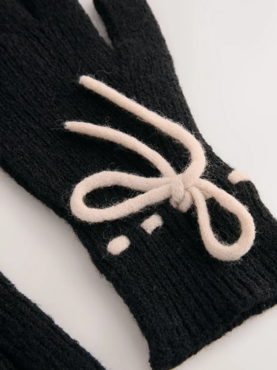 Mutsen, Handschoenen En Sjaals*Next - 3D Bows Knitted Gloves 1 Pack Monochroom